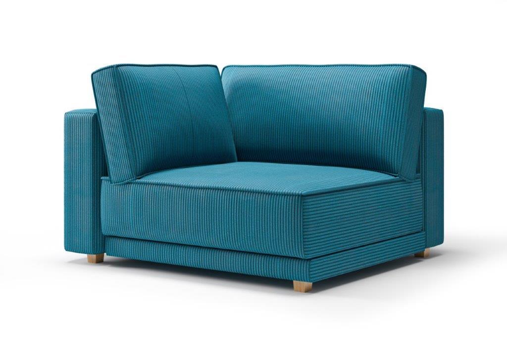 niebieska sofa tapicerowana